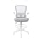 Boss Office Products Deluxe Drafting Chair, White Frame, Gray Mesh and Fabric with Flip Arms B16366WT-GY - alternate 2